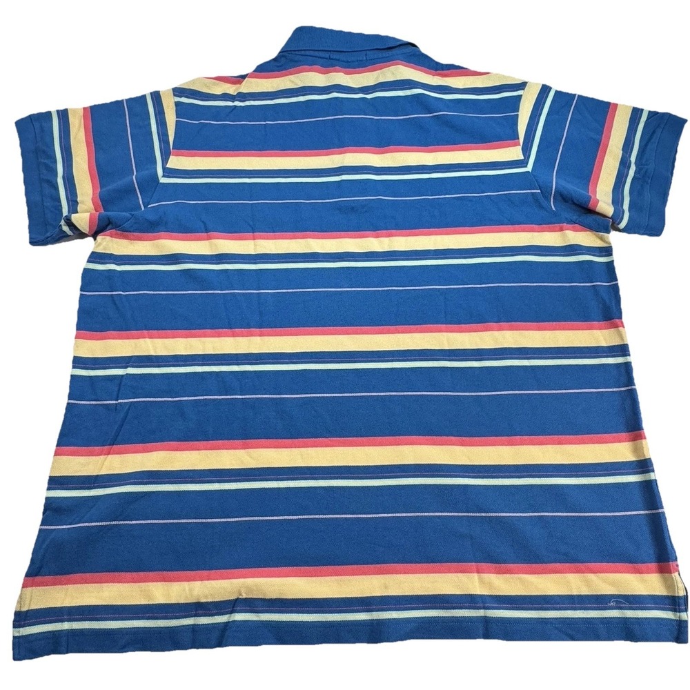 Vintage Daniel Cremieux Polo Shirt XXL Blue Multicolor Striped 100% Cotton NWT - Picture 5 of 5